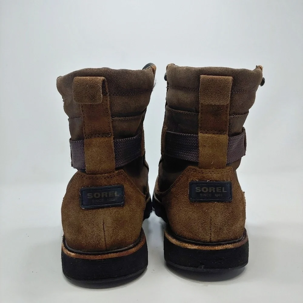 Sorel Mad Mukluk Lace Up Boot‎ NM1926 Brown Black Waterproof 8.5 EU 42 Leather